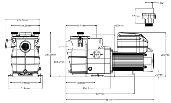 Насос для бассейна Hayward Max Flo VS SP1811VS (220 В 13.5 м3/ч 1.1 HP) 4-скоростной Киев