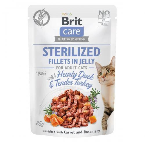 Вологий корм Brit Care Cat Pouch для кастрованих котів, в желе, качка та індичка, 85 г Київ - фото 1