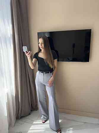 Жіночі базові стильні штани палаццо Сірий, 46 Одеса