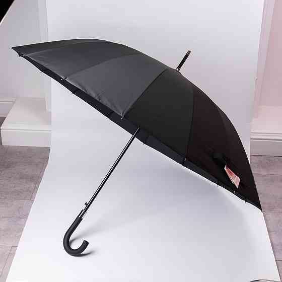 Класична парасолька-тростина напівавтомат з поліестеру міцна надійна 16 спиць діаметр 116 см HP-23-5 Коломыя