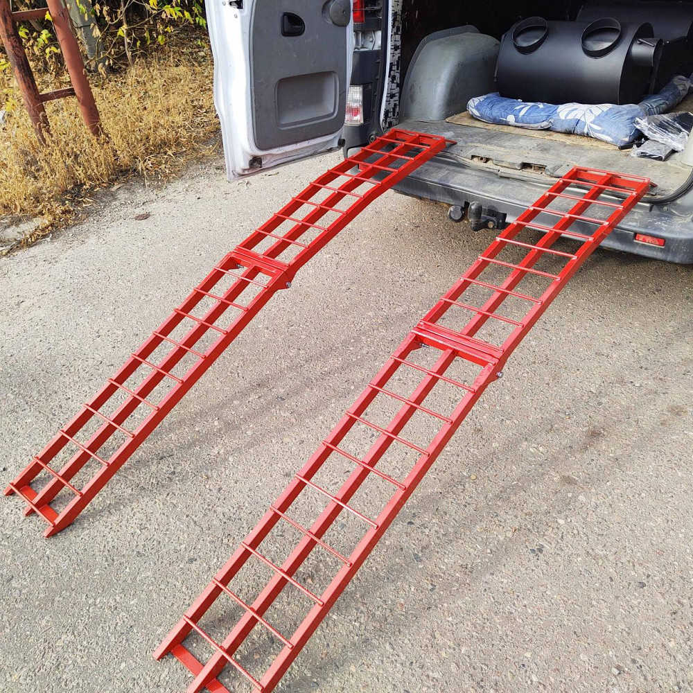 Складной заездной трап для квадроцикла, рампа для мотоцикла и мини-трактора, стальная, красная Харьков - изображение 7