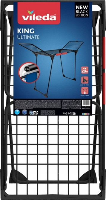 Підлогова сушарка для білизни 20 метрів Vileda «King Ultimate» (174096) Black Нововолинськ - фото 10