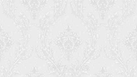 Шпалери метрові вінілові на флізеліні Sintra Classic класика вензелю візерунки структурні сріблясті на білому 520017 Київ