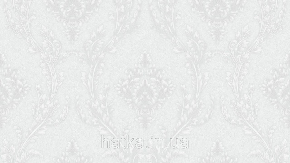 Шпалери метрові вінілові на флізеліні Sintra Classic класика вензелю візерунки структурні сріблясті на білому 520017 Київ - фото 4