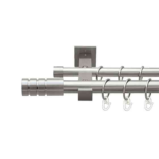 Карниз Orvit Модуло металевий дворядний техно гладка труба кільце металеве Нержавіюча Сталь 25\19 мм 160 см Львов