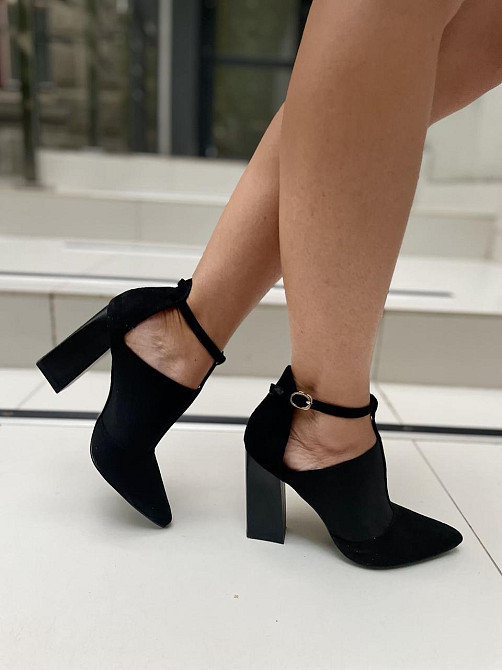 Purlina Туфлі жіночі Purlina чорні еко-замш каблук 10 см 40 р. ( -1) Коломия - фото 6