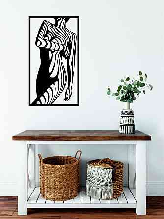 Декоративне настінне Панно «Сілует жінки», Декор на стіну 110*61 см, Чорний Київ