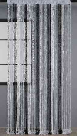 Шторы-нити спираль с люрексом Белый с серо-черным 300х300см 1 шт (61-020) Киев