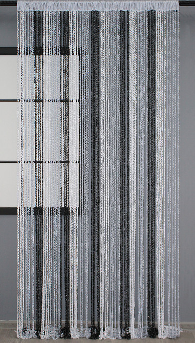 Шторы-нити спираль с люрексом Белый с серо-черным 300х300см 1 шт (61-020) Киев - изображение 3