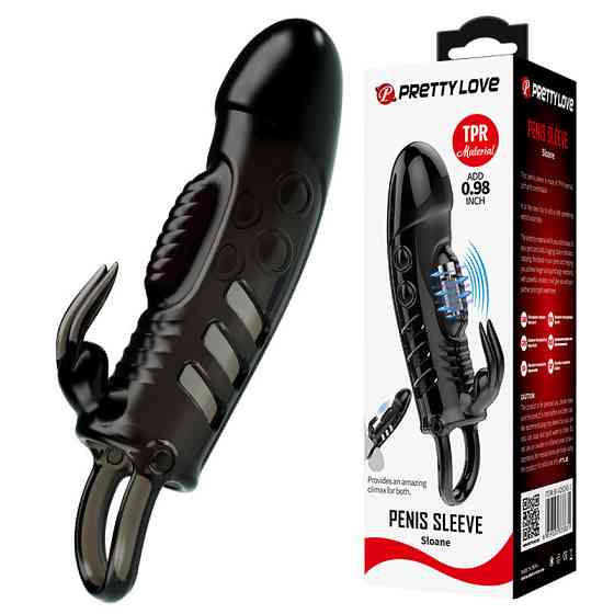 Насадка на член - Pretty Love Sloane Vibrating Penis Sleeve Black Sex Aura Київ