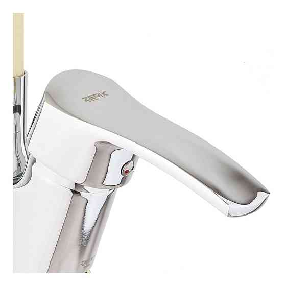 Кухонный смеситель с гибким силиконовым изливом Zerix YUB 279 Reflector Ivory ZX4977 Харьков