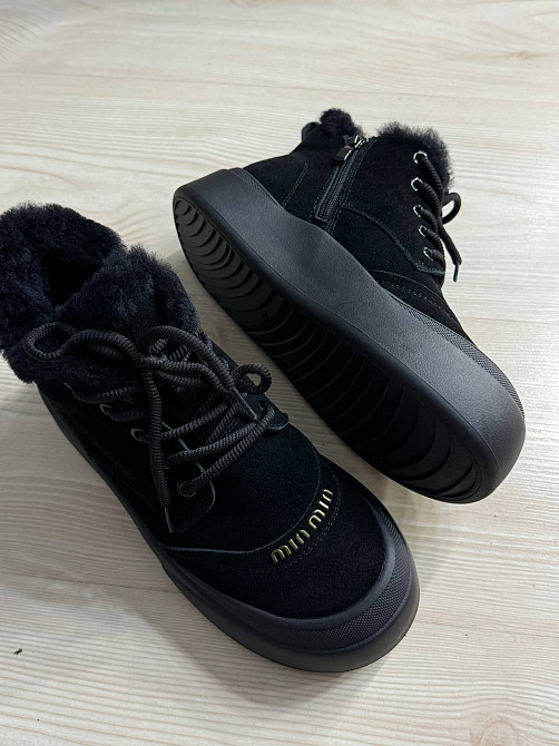 Черевики жіночі Hengji 677-1 замшеві високі кеди на хутрі чорні, 37, 23,5 см Київ - фото 15