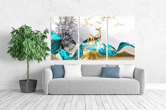 Модульная картина в гостиную / спальню   Олені     ART-201_3A Киев