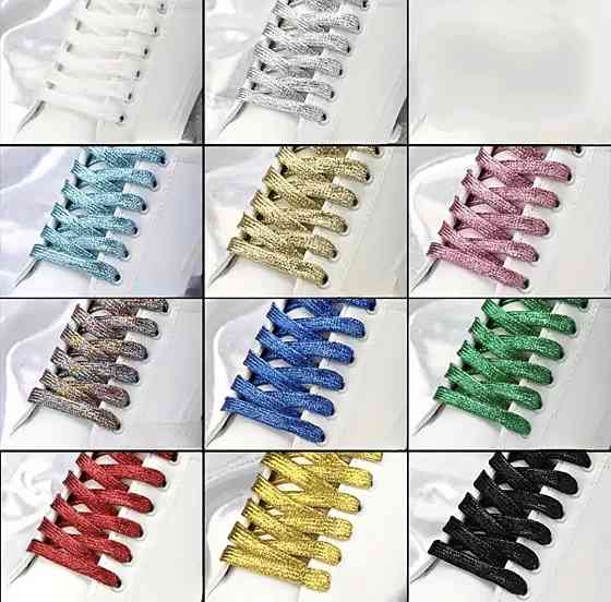 Шнурки блискучі глітерні Рожевий Смела