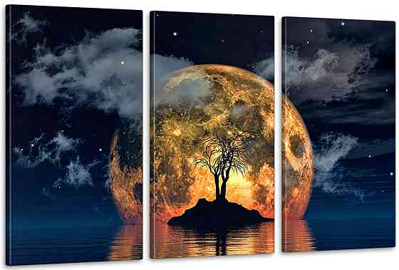 Модульная картина в гостиную / спальню  Місяць    ART-128_3A 70х130 см Киев