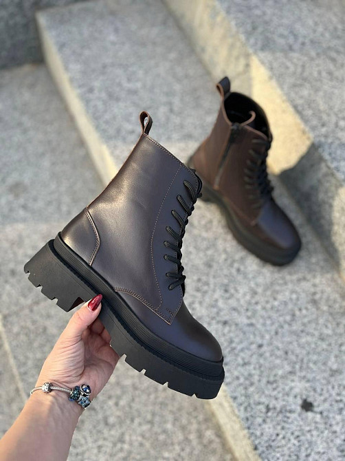 Без бренда Черевики жіночі Notta bene коричневі шкіра натуральна высота 17 см размер 38-40 (B-0 Коломыя - изображение 1