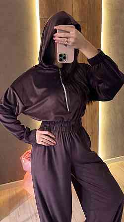 Жіночий стильний повсякденний комбінезон велюр плюш Шоколад, 42/44 Одеса