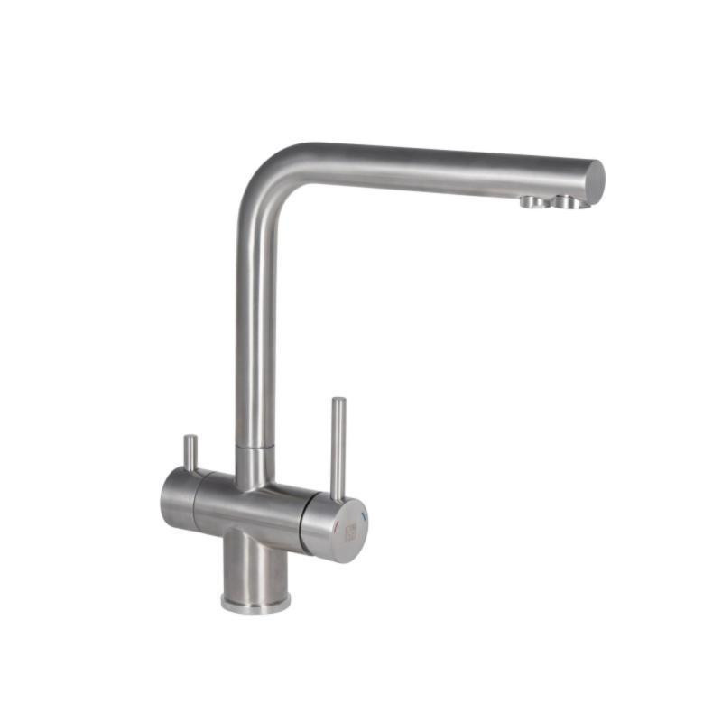 Смеситель для кухни Lidz Aria 24F-SFS F-образный c поключением фильтрованной воды (k35) сатин Киев - изображение 1