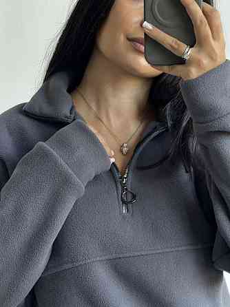 Женский теплый костюм двойка: кофта и штаны из турецкого флиса Графит, 46/48 Одесса