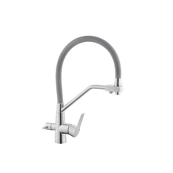Змішувач для кухні з підключенням до фільтру Kroner KRP Edelstahl Klassisch - ESG03817GRA сірий/сатин Київ