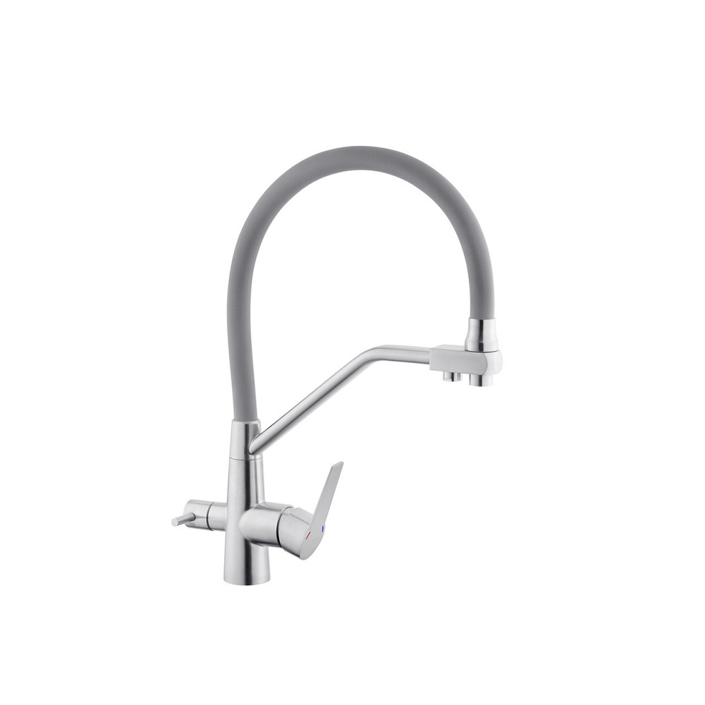 Смеситель для кухни с подключением к фильтру Kroner KRP Edelstahl Klassisch - ESG03817GRA серый/сатин Киев - изображение 4