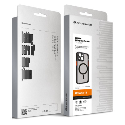 Чехол для мобильного телефона Armorstandart Unit MagSafe SE Apple iPhone 13 Black Orange (ARM75368) Винница - изображение 2