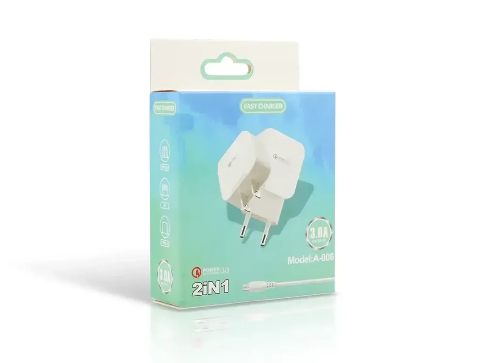 Зарядний пристрій 220В 2,4А QC3.0 USBx1 51-3 з підтримкою швидкого заряджання та захистом від перегріву Одеса - фото 1