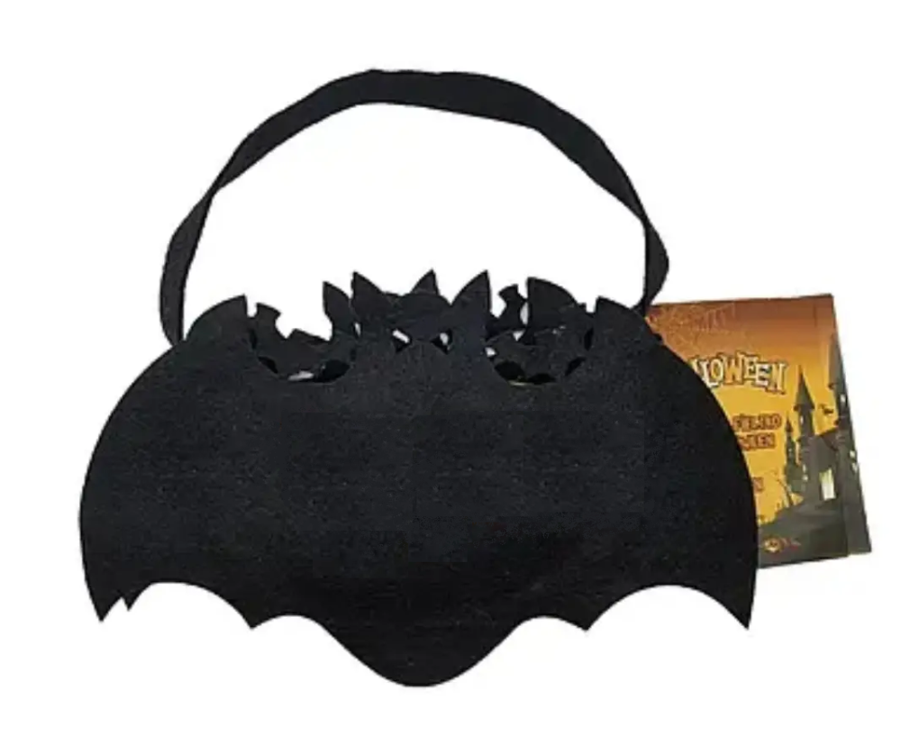 Сумка з фетру Кажан для цукерок на Хелловін 17х9см чорний Київ - фото 3