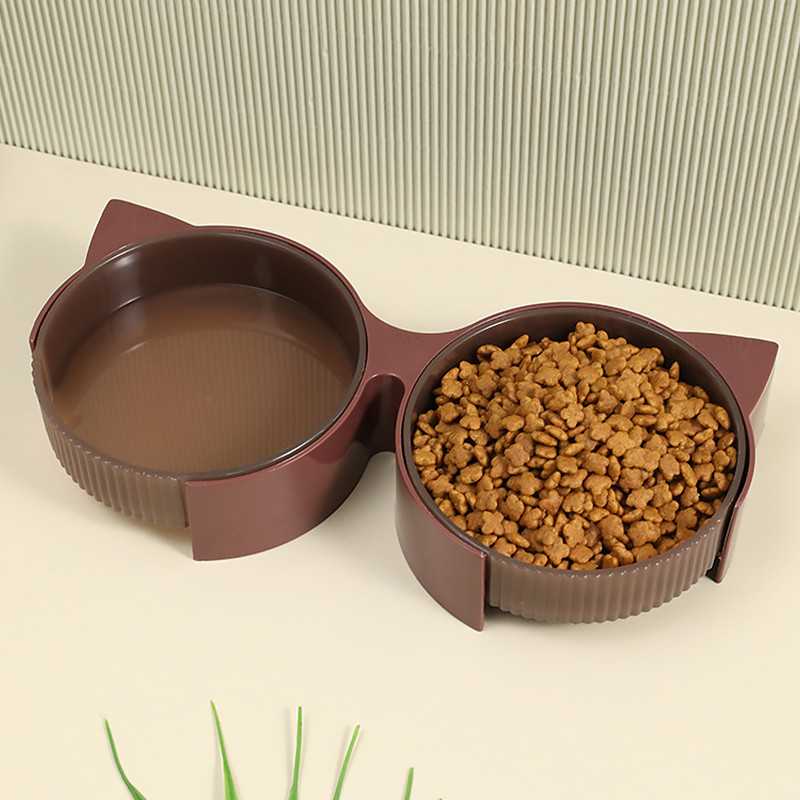 Миска Taotaopets 198807 для котов двойная с ушками Burgundy Киев - изображение 3