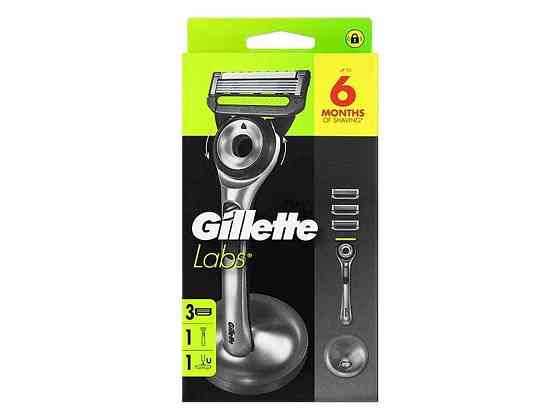 Станок для гоління 1шт з 3 змінними касетами Labs 1 тримач ТМ GILLETTE Київ