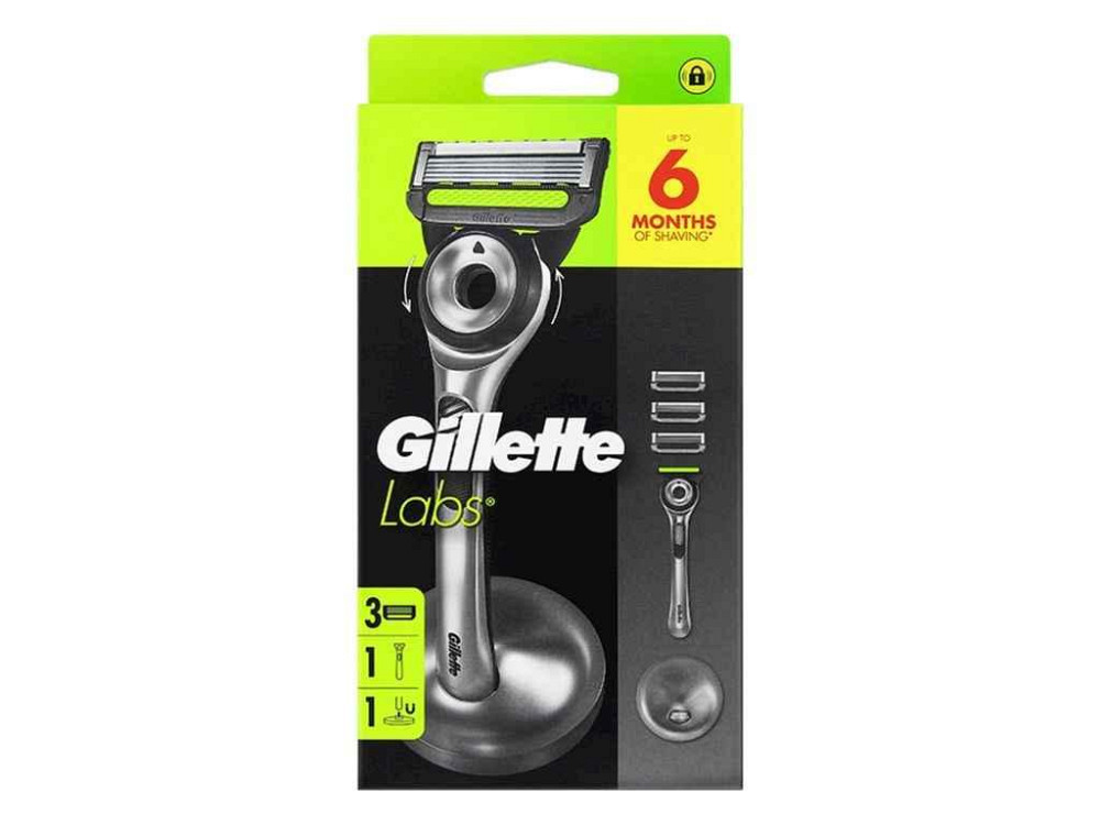 Станок для гоління 1шт з 3 змінними касетами Labs 1 тримач ТМ GILLETTE Київ - фото 1