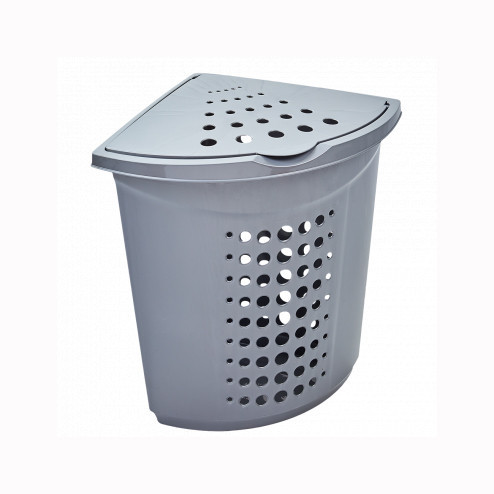 Корзина для белья угловая 45 л серая, Алеана Одесса - изображение 1