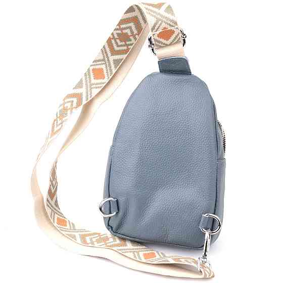 Универсальная женская сумка-слинг из натуральной кожи Синий (Vintage) Киев