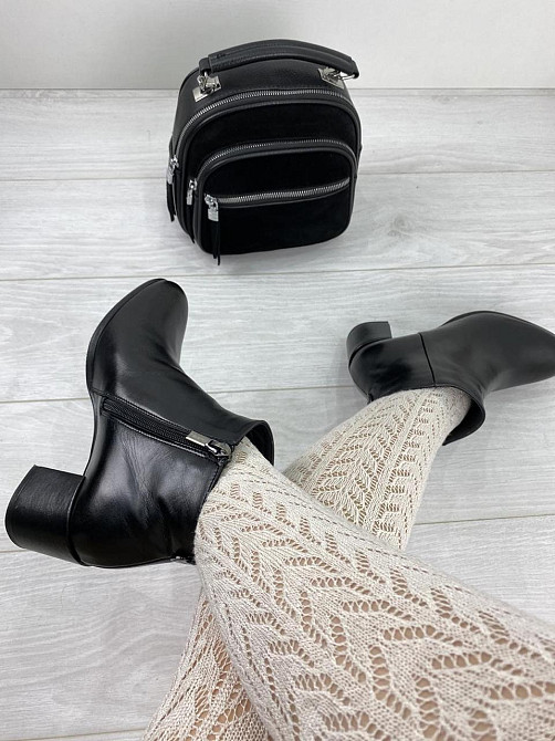 Stepter Черевики жіночі STEPTER чорні натуральна шкіра каблук 5.5см висота 10см 35р.-22.5см 37р Коломыя - изображение 9