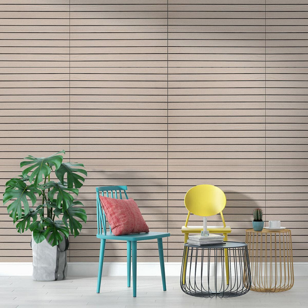 Покрытие виниловое самоклеющееся 3D рейки600х600х2,8мм Ясень кремовый SW-00002199 Киев - изображение 6