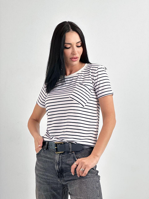 Жіноча футболка з кишенею "Believe" оптом | Розпродаж моделі Київ - фото 4