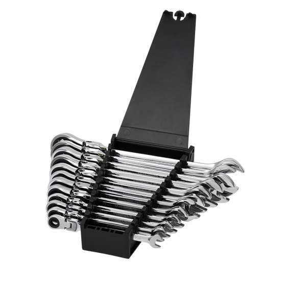 Набор комбинированных ключей с трещоткой и карданом WINSO PRO Cr-V, 12 шт (7–19 мм), в чехле Киев