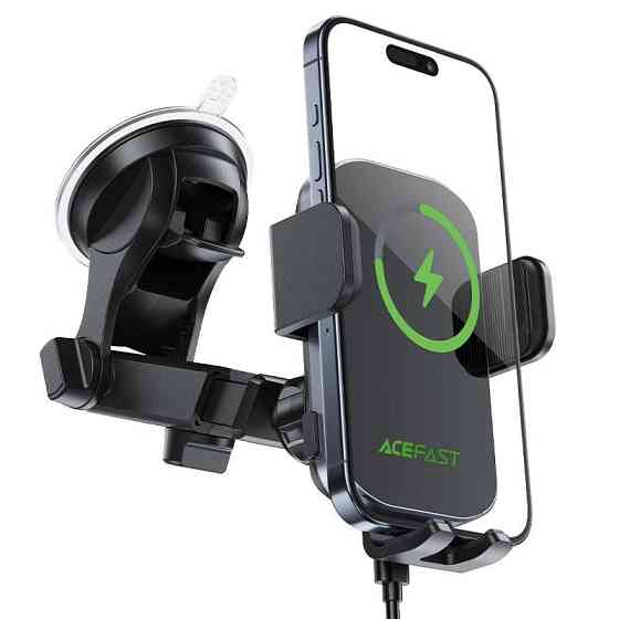 Автомобильный держатель для телефона с БЗП ACEFAST D53 wireless charging car holder with electric clamp for dashboard Black Одесса