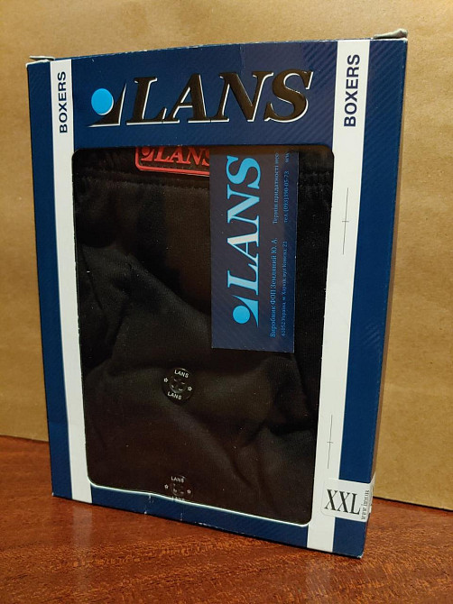 Труси чоловічі бокси Lans 01/004 L, Чорний Київ - фото 3