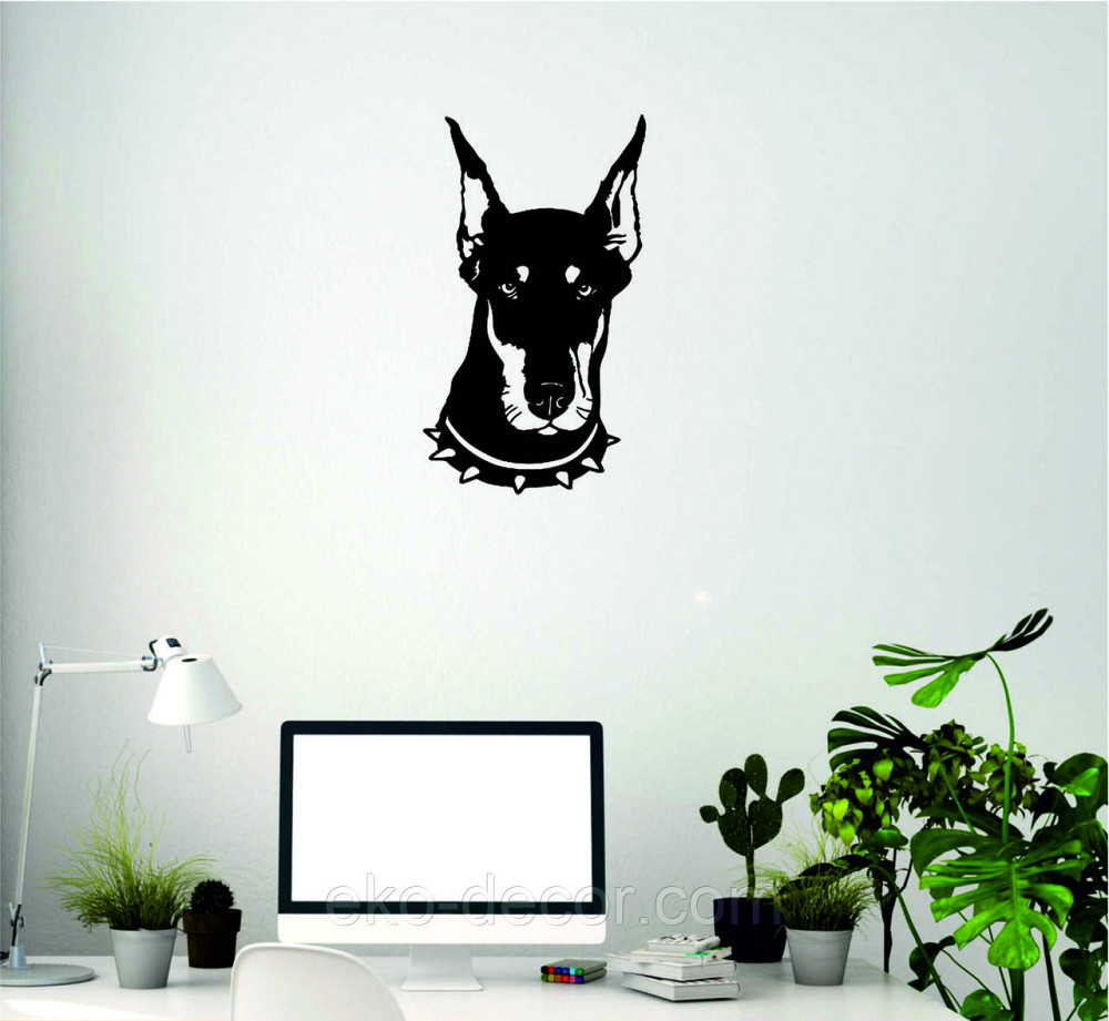 Декоративное настенное Панно «Доберман», Декор на стену 70*40 см, Черный Киев - изображение 8