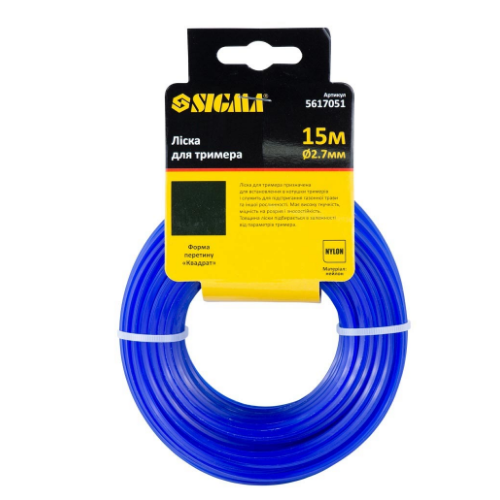 Ліска для тримера d2,7мм 15м зріз/квадрат SIGMA Житомир - изображение 1
