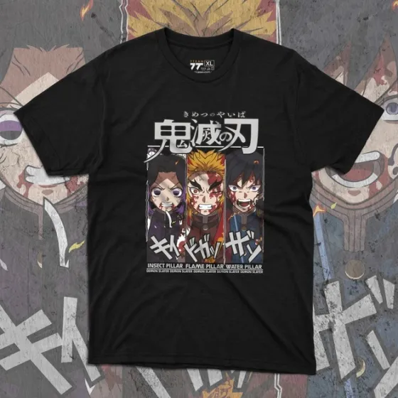 Футболка для підлітка хлопчика з принтом Клинок, рассекающий демонов Столпы 3 Розмір 160 Anime10364 Дніпро