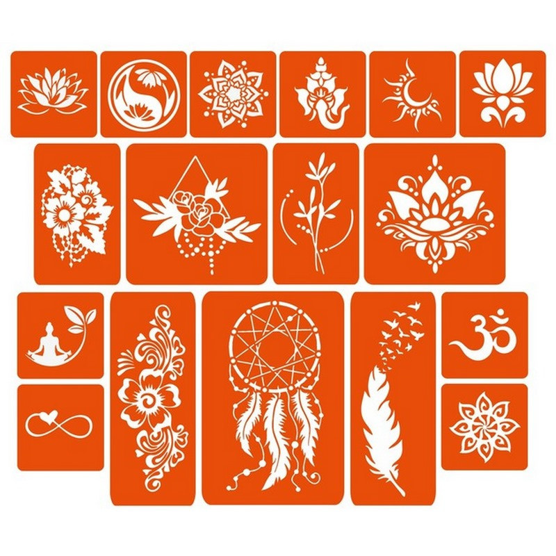 Набір кольорової хни з трафаретами для біо-тату №6 color-henna-set-06 Вінниця - фото 5