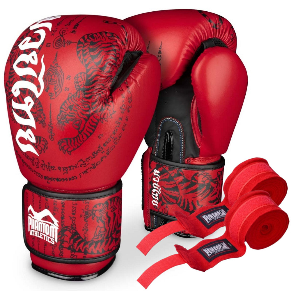 Боксерські рукавиці Phantom Muay Thai Red 12 унцій (капа в подарунок) Київ - фото 1