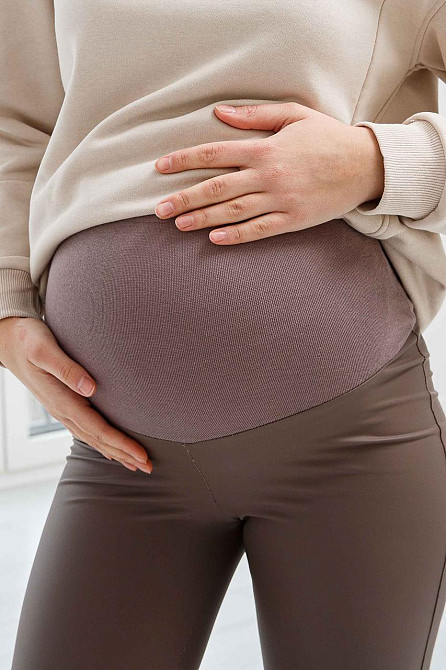 Демісезонні шкіряні лосини для вагітних Koln L (46) Lullababe Мокко Кривий Ріг - фото 7