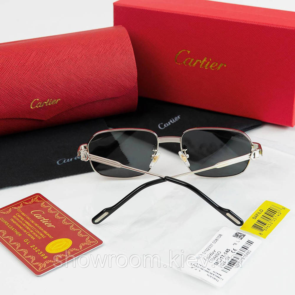 Чоловічі сонцезахисні окуляри (0445) silver Lux Київ - фото 5