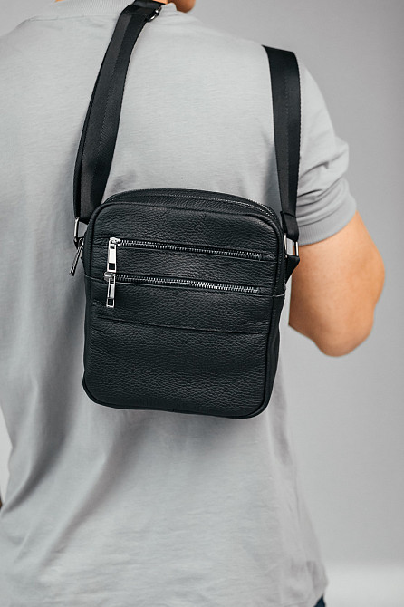 Чоловіча каркасна барсетка, сумка з натуральної шкіри, Кожаний месендджерMasterSem Київ - фото 1