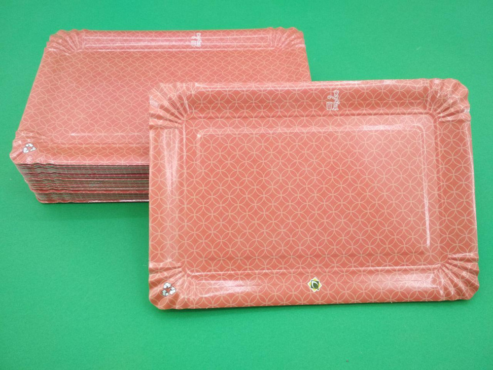 Паперова тарілка з малюнком 100 шт. 15*22 см "No 5" Червона (1 пачка) Харків - фото 1