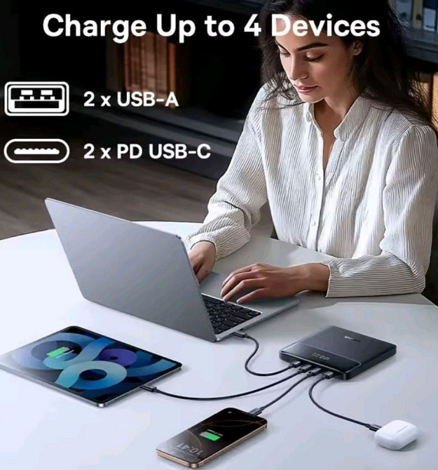 Павербанк Baseus 100W 20000mAh с дисплеем Киев - изображение 5