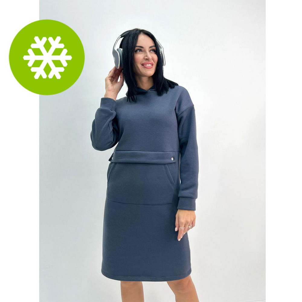 Тепле плаття-худі на флісі "Solo" оптом I Батал Київ - фото 1